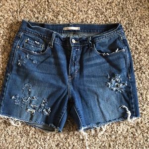 Custom Distressed Levi’s 515 jean shorts